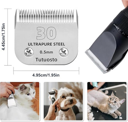 Clipper Blades Pet Grooming Clipper Replacement Blades Detachable Blade Compatible with andis/wahl/Oster Dog Clippers (10#&30#)