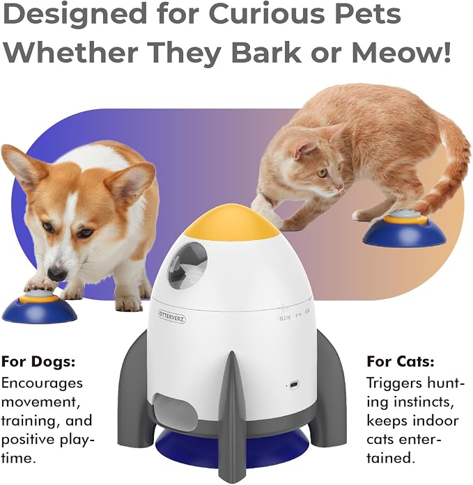 Interactive Dog Puzzle Feeder Toy, Automatic Dogs Treat Dispenser for IQ Training & Slow Feeder, Dog Food Dispenser with Remote Button, Suitable for Indoor or Outdoor Play, All Breeds, OtterVerz 11
