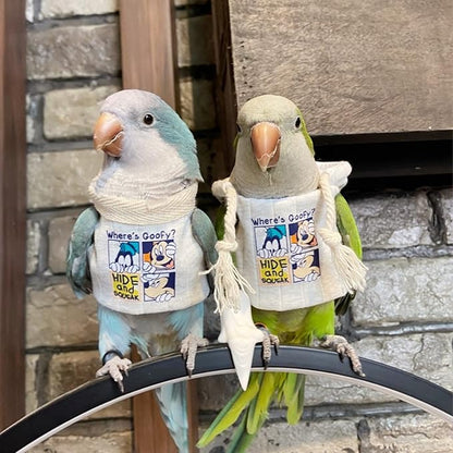 Bird Costume Diaper Flight Suit Frog Shape Hoodie Clothes Cosplay Photo Prop for Parrots Parakeet Cockatiel Sun Conure, Small Animals Apparel (White Without Hat, Medium), Green,White