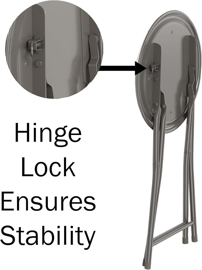 Lavish Home Folding Bar Stools – Set of 2 Heavy-Duty 18-Inch Stool - 225lbs Capacity and Padded Seats for Dorm, Recreation or Game Room (White)