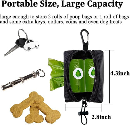 Dog Poop Bag Holder for Leash, 2 in 1 Dog Waste Bag Dispenser & Holder, Plus 15 Poop Bags