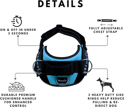ShawnCo Essential Pro Dog Harness, No-Pull Pet Vest with 3 Leash Clips and Removable, Reflective Side Patches, Adjustable and Padded Harness for Small, Medium and Large Dogs (ICY Lilac, L)