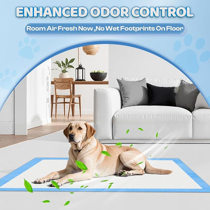 Boscute 4XL Thicken 6 Layers Ultra Absorbent Dog Pee Pads, 31”X47”Leak-Proof Odor-Control Quick Dry Puppy Training Pads Quick Dry Pee Pads for Dogs Cats Pets 100counts