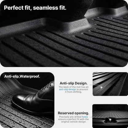 5 Pcs Floor Mats for Tesla Model Y Juniper 2025 2026, All-Weather TPE Anti-Slip Cargo Liner & Rear Trunk Mat, Fits Standard/Premium/Performance 5-Seater