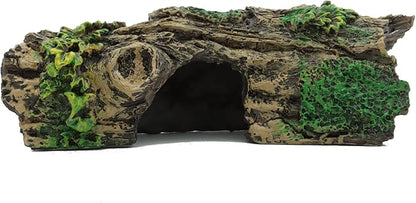 JIH Aquarium Decorations Resin Hollow Tree Trunk Ornament, Bettas House Cave Wood House Decor for Fish Tank (HS-SP207)