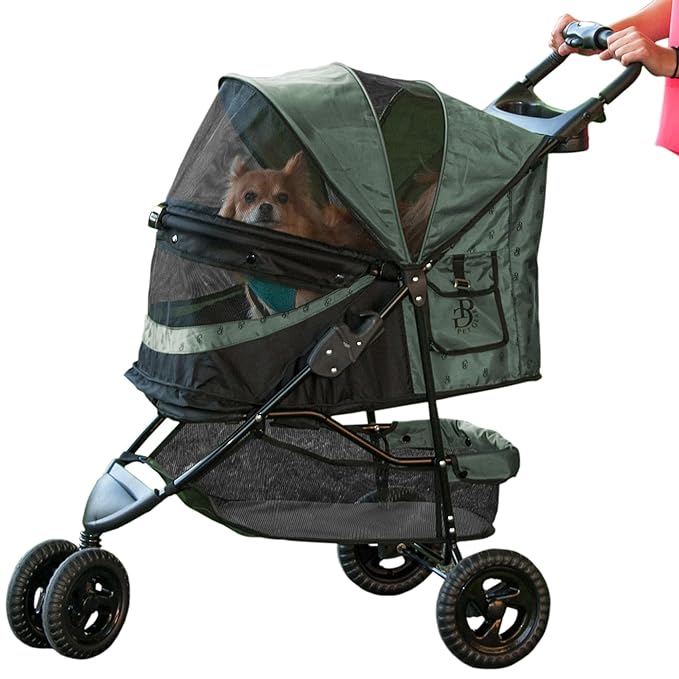 Pet Gear No-Zip Special Edition 3 Wheel Pet Stroller for Cats/Dogs, Zipperless Entry, Easy One-Hand Fold, Removable Liner, Cup Holder, 4 Colors