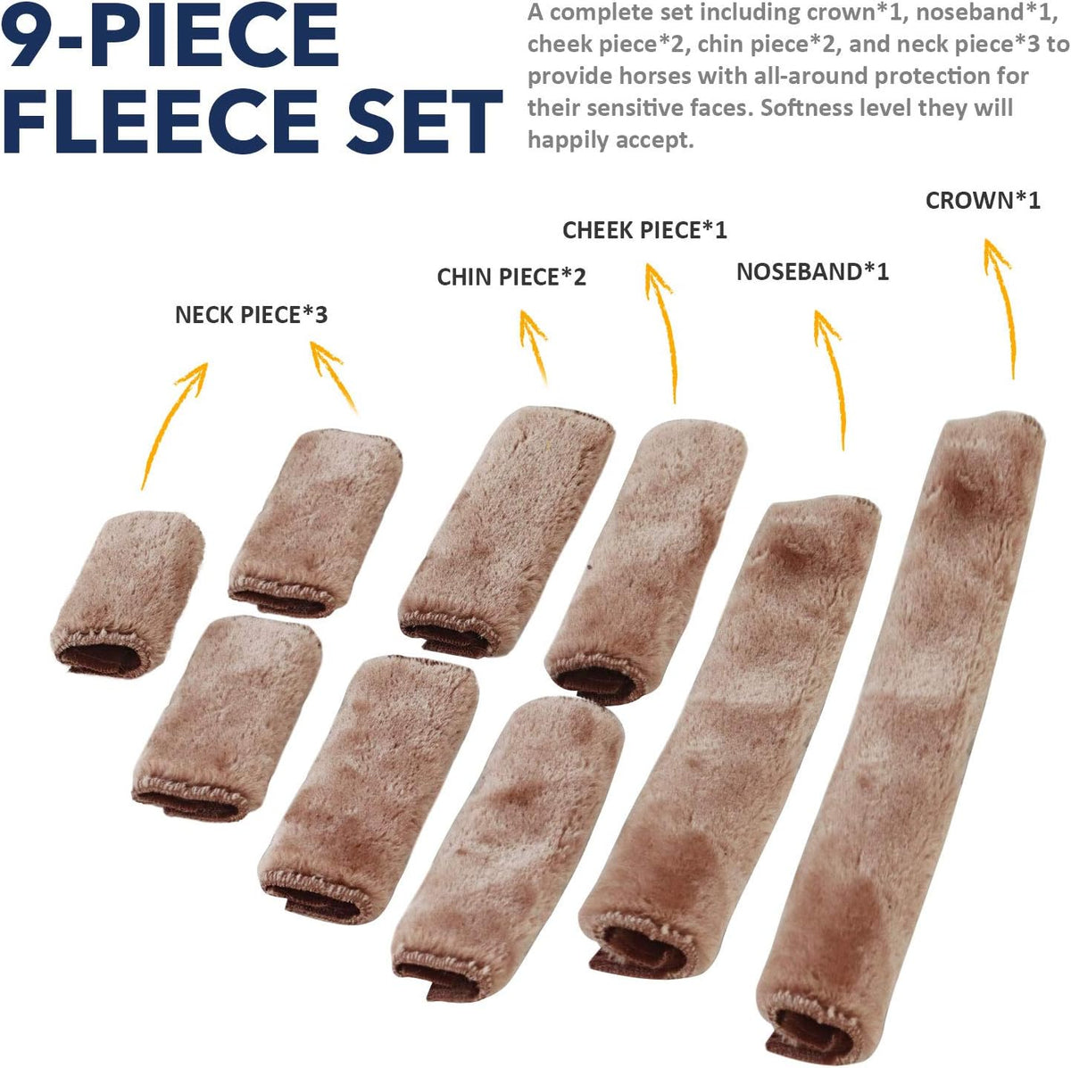 Harrison Howard Horse Halter Fleece Cover Set 9 Pieces