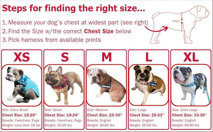 Adjustable Dog Harness– No Pull, No Choke – for English Bulldogs, French Bulldogs, Pugs & Broad-Chested Breeds – Easy, Safe Walks (Violet, Medium)