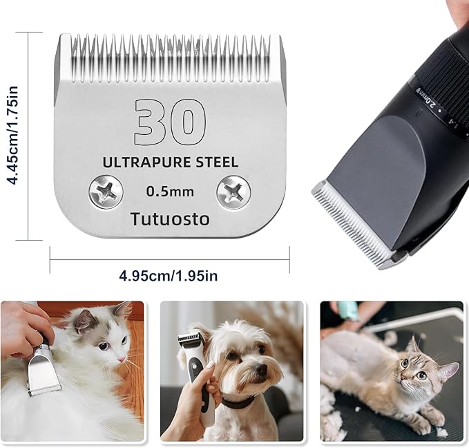 30# Clipper Blades Pet Grooming Clipper Replacement Blades Detachable Blade Compatible with andis/wahl/Oster Dog Clippers