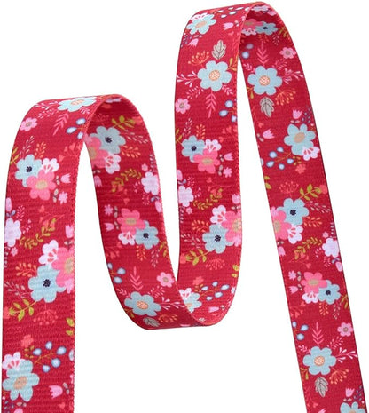 Dog Collar with Bohemia Floral Tribal Geometric Patterns - Soft Ethnic Style Collar Adjustable for Small Medium Large Dogs(Red Flower,XS)