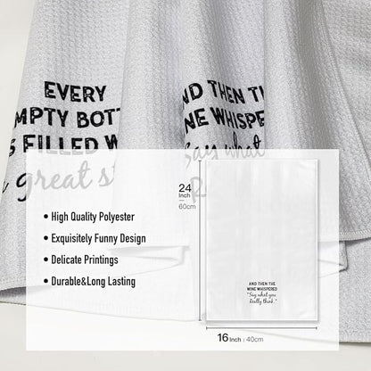 Funny Joke Kitchen Towels,Say What You Really Think Bar Towel,16x24 Inch Tea Rags for Barroom DéCor,Hilarious Absorbent Microfiber Dishcloth,Gift for Hostess Mom New Home Women Housewarming