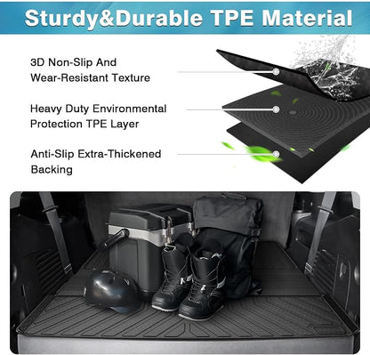 Mixsuper Cargo Liner for Tahoe/GMC Yukon 2015-2020 (Non XL), Trunk Mat for Tahoe Accessories All Weather Cargo Mat Rear Trunk Liner Black 3PCS