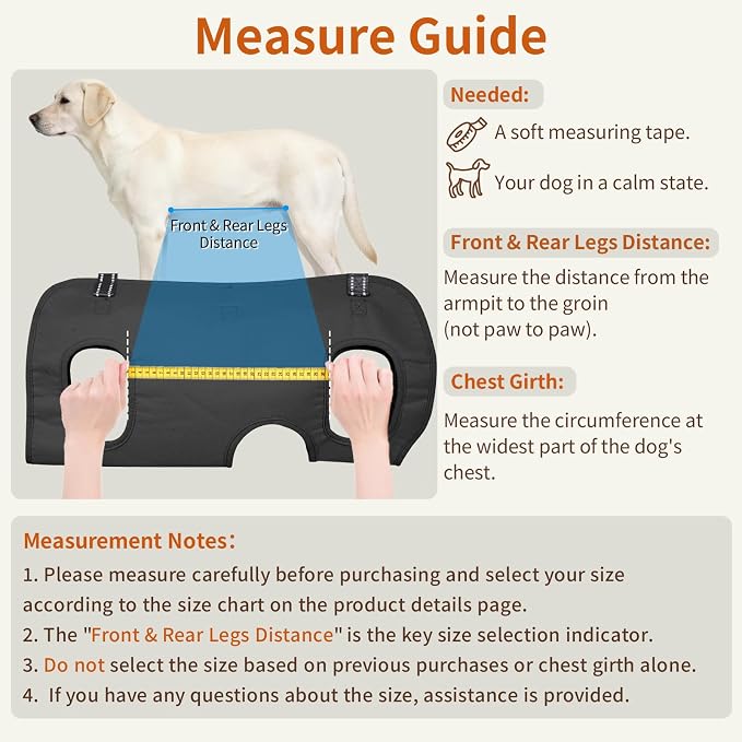 Full Body Dog Lift Harness, Support Senior & Disabled Dogs Walking | Help Up & Down Stairs Grooming, Dog Sling Backpack, Front Hind Leg Joint Injuries, Reflective, Soft Padded Handle | Black, S