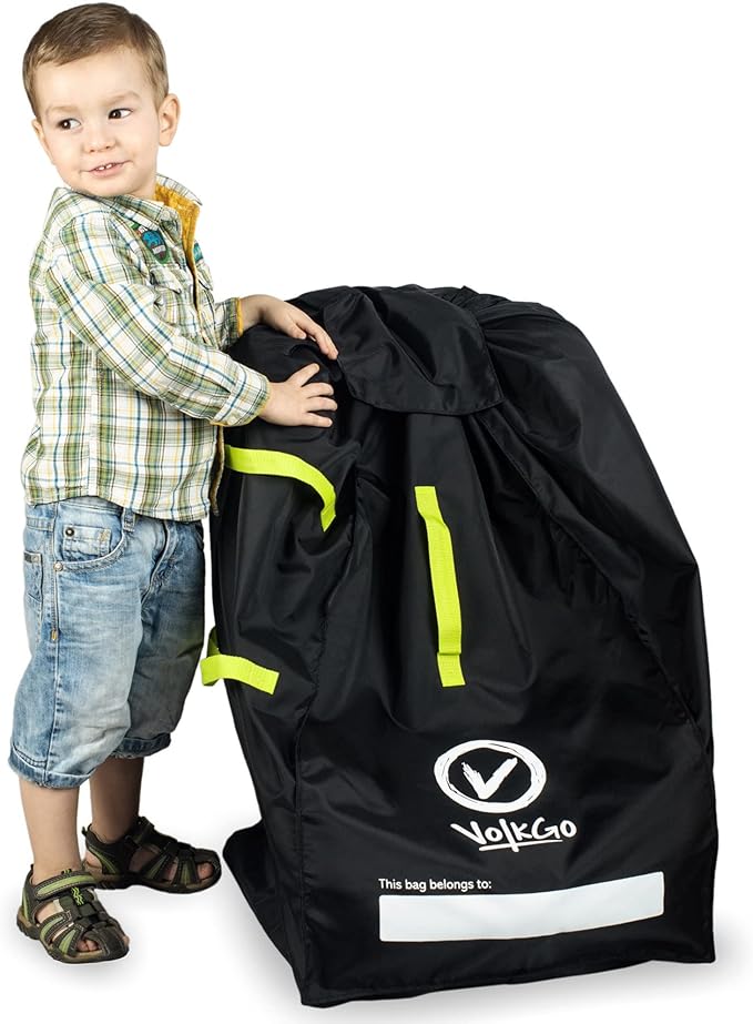 V VOLKGO Car Seat Travel Bag For Airplane with Padded Backpack Shoulder Straps, Gate Check Bag, Car Seat Bags for Air Travel Carseat Travel Cover, Carseat Travel Bag Cover for Airplane Travel