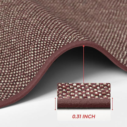 Artoid Mode Washable Non Slip Red Kitchen Rugs and Mats Set of 2, Rubber Backing Absorbent Kitchen Mats for Floor Front of Sink - 17x29 and 17x47 Inch