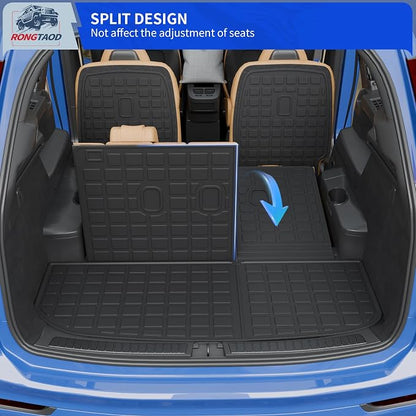 Rongtaod Floor Mats Compatible with 2020-2025 Hyundai Palisade 7 Seats Cargo Mat 2nd&3rd Row Kick Mat 2024 Palisade Accessories (2nd Row Backrest Mat+Trunk Mat with Backrest Mat+Floor Mats)