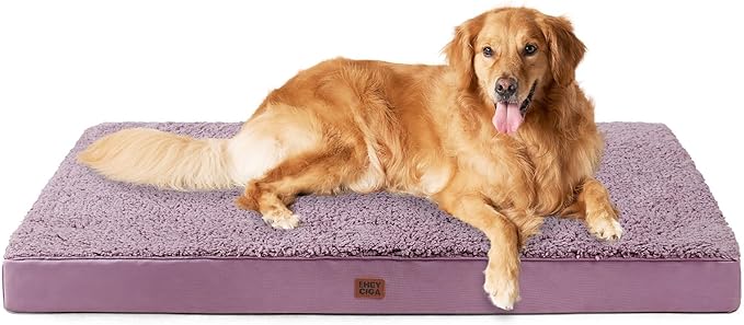 EHEYCIGA Orthopedic XL Dog Beds for Extra Large Dogs with Removable Washable Cover, Fog Purple, 44x32