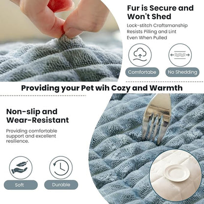 Couch Cover for Dogs Washable, Non-Slip Pet Couch Covers for Sofa, Fuzzy Dog Couch Cover Blanket, Thick, Soft, Plush Couch Cushion Covers for Sofa Protector (Blue Gray, 27.6" x 27.6"/70 x 70cm)