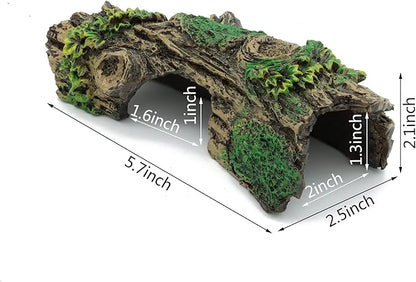 JIH Aquarium Decorations Resin Hollow Tree Trunk Ornament, Bettas House Cave Wood House Decor for Fish Tank (HS-SP207)