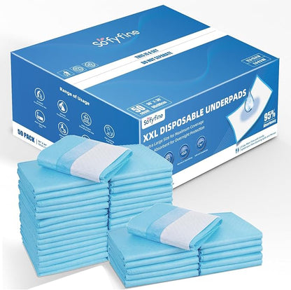 SOFYFINE 100 Count Extra Large Chucks 36"x36" Thicken Elderly Adults Incontinence Bed Pads Disposable, Heavy Duty Absorbency Underpads Waterproof, XXL Extra Large Puppy Pee Training Pad