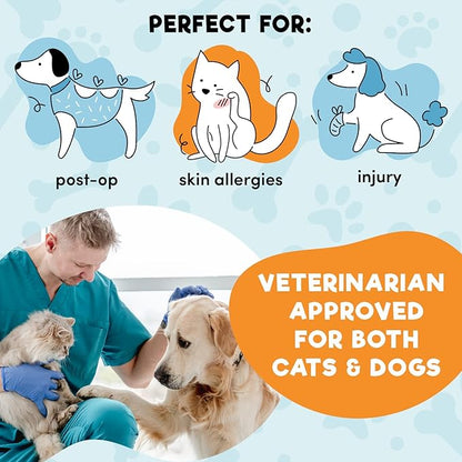 BENCMATE Inflatable Dog Cone Collar Alternative, Soft Dog Cone for Small Medium Large Dogs and Cats, Neck Recovery ECollar Donut Collar After Surgery (Large, Shark)