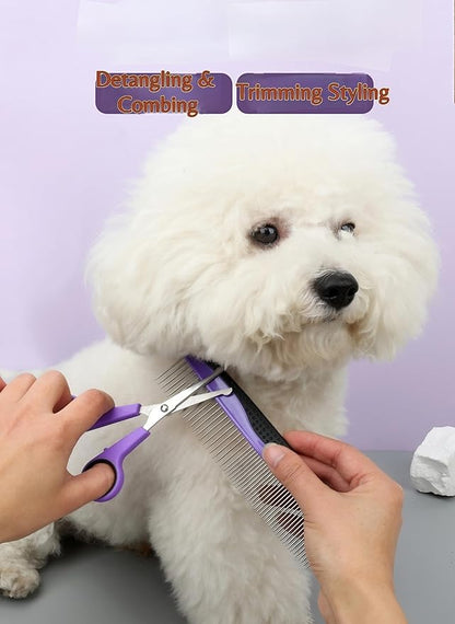 Pet Grooming Tools Kit-9 Packs Dog Cat Grooming Kit Dog Cat Grooming Supplies Dog Cat Brush Set Dog Nail Clippers and Cat Trimming Tools for Short and Long Hair Dog Cat Grooming