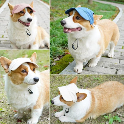 Dog Baseball Cap,Pet Summer Beach Hat,Dog Cat Sunbonnet Cap with Ear Holes,Adjustable Cat Visor for Small Medium Large Dogs (Pink, Medium)