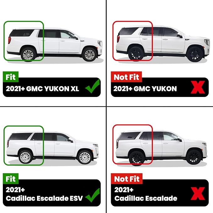 LASFIT Floor Mats 2021-2026 & Only 8 Seats (Not for 7/9 Seats) for Chevrolet Chevy Suburban/GMC Yukon XL (Only Yukon XL, Not Fit Yukon)/Cadillac Escalade ESV (Only Escalade ESV, Not Fit Escalade)