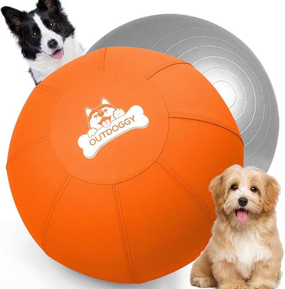 Herding Ball for Dogs 18 Inch - Dual-Layer Heavy Duty Herding Ball for Australian Shepherds, Border Collies & Corgis | Outdoor Herding Toy for Small/Medium Dogs - Backyard Training and Play - Orange