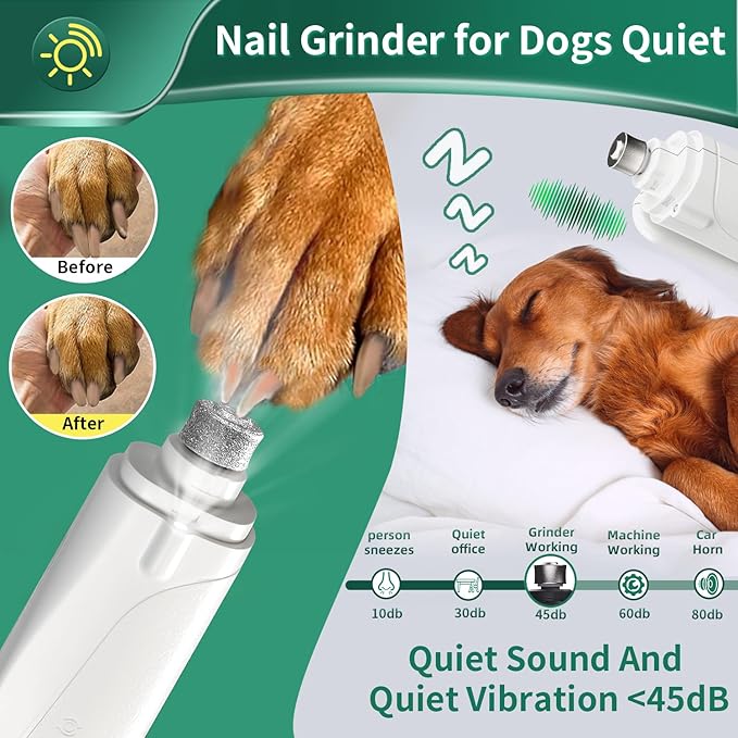 2-in-1 Cat Nail Clippers & Dog Nail Clippers Trimmers for Large Medium Small Dogs Cats Claw Trimmer Quick Sensor and Safety Guard USB Rechargeable with 2 LED Lights Dogs Nail Trimmer