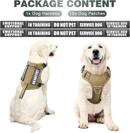 WINSEE Tactical Dog Harness, No Pull Dog Harness for Medium Large Dogs with Handle & Molle, Military Service Dog Vest Harness in Training Pet Harness for Small Dogs
