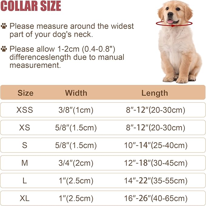 Reflective Dog Collar with Buckle Adjustable Safety Nylon Collars for Small Medium Large Dogs, Red S