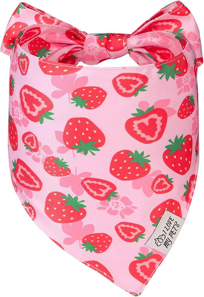 SCENEREAL Summer Dog Bandana, Double Side Dog Scarf for Small Medium Large Dogs Cats Puppy,Holiday Bandanas for Dogs Boys Girls, Premium & Soft Fabric Pet Accessories for Birthday Party Days, (Size M)