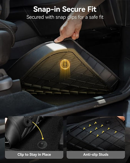 3W Floor Mats & Cargo Liner Fit Toyota Camry 2018-2024 FWD (Not for Hybrid or AWD), TPE All Weather Custom Fit Floor Liner, 1st and 2nd Row and Trunk Mat(L/LE/SE/TRD/XLE/XSE)