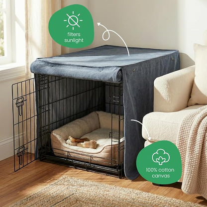 Molly Mutt Dragonstone Dog Crate Cover, GOTS-Certified 100% Organic Cotton Canvas Cover for Dog or Puppy Kennel and Cage, Washable, Free of Harmful Chemicals, Small, Fits 24"x18"x21" Crate