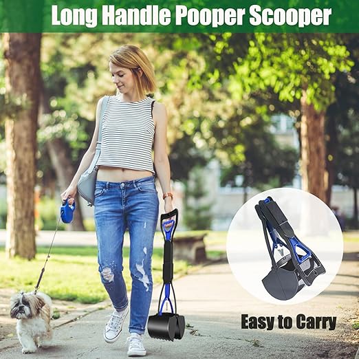 Dog Poop Trash Can Outside with Pooper Scooper, Outdoor Dog Waste Trash Can with Lid Waste Bag Odor Control for Yard Garden, 20L Grey