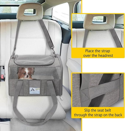 Refrze Cat Carrier,Dog Carriers for Small Dogs Medium Cats Pet Carrier up to 15 Lbs, TSA Airline Approved Cat Carrier Soft, Cat Dog Crate Travel Bag,Grey