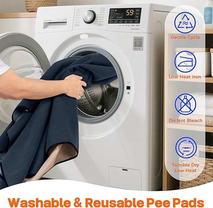 Sunsleek 36"x72" Washable Pee Pads for Dogs, 2 Pack Extra Large Puppy Pads | Reusable Waterproof Pet Training Mats, Super Absorbent, Non-Slip, for Whelping Pads & Incontinence for Playpen, Crate, Floor