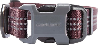 Carhartt Nylon Webbing Dog Collar, Fully Adjustable W/Durable Side Release Buckle, Deep Wine, Medium