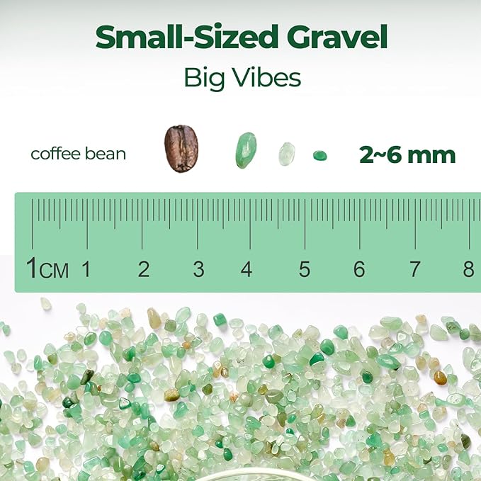 T4U Crystal Chips Stone Crushed Quartz Jade Pebbles 1LB - Fluorite Tumbled Gravel Small Decorative Pebbles Bulk, Mini Polished Rocks Sand Pieces for Crafts, Vases Filler, Plants, Aquarium Gravel Rocks