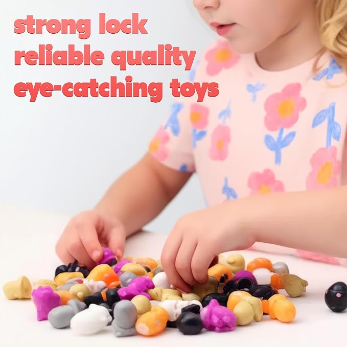 Farm Animals Figurine Toys in Capsule - 100 Pcs -1.1 Inch Plastic Capsules with Assorted Animals Mini Figurines for Kids - Easter Basket Stuffers - Toy Vending Machine Refill