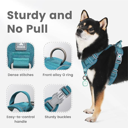 Pawaii Small Dog Harness - Soft Padded Pet Vest with ID Tag, No Choke, Adjustable Control Handle