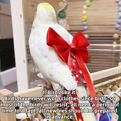 Bird Diaper Parrot Washable Diapers, Parrot Flight Suit, Reusable Nappies for Parakeet Cockatiel Mini Macaw Budgie Conure Lovebird (Red,Sulphur-Crested Cockatoo)