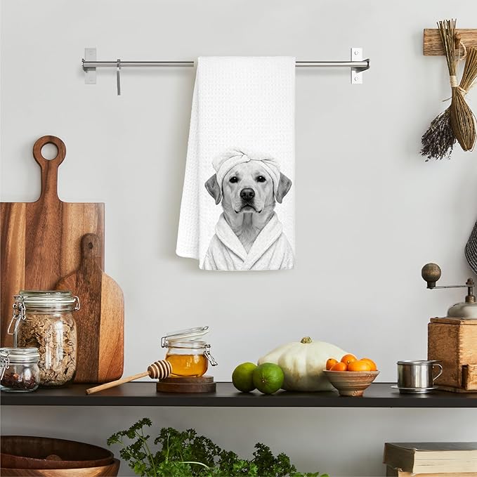 Funny Labrador Retriever Hand Towels, Labrador Retriever Gifts for Women, Yellow Lab Gifts Decorative Hand Towels for Bathroom Decor, Funny Dog Bathroom Decor, 16x24 Inch