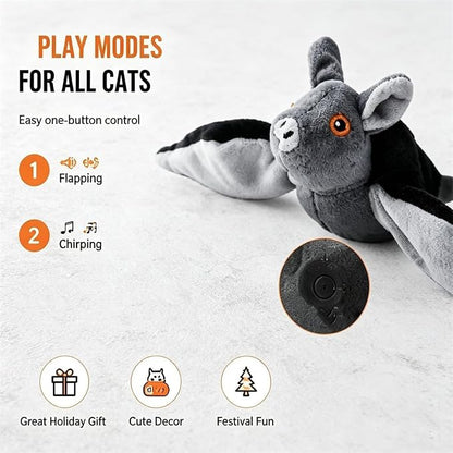 Flying Bat Dog Toy, 2026 New Flying Bat Toy for Dogs, Flapping Wings Interactive Pet Toy with Chirping Engages Cats and Dogs, Detachable Usb Rechargeable, Hanging and Ground Play ，Sugar Glider：1PCS