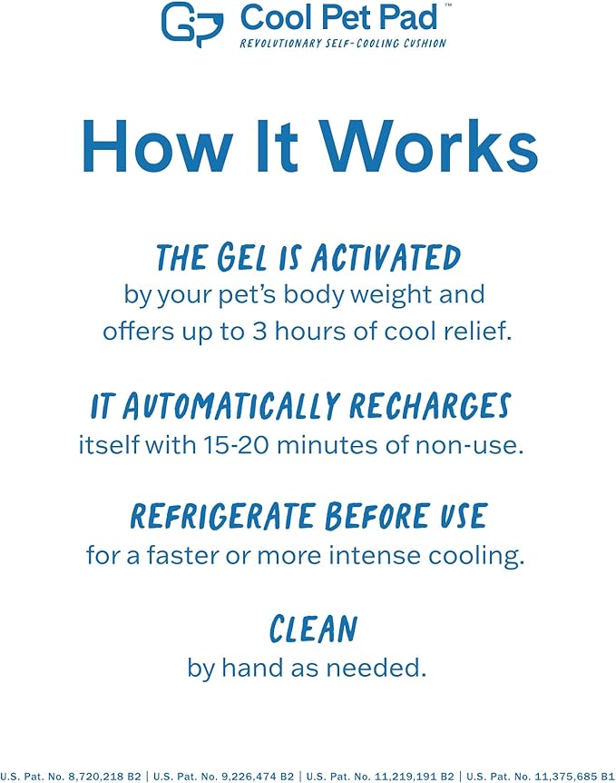 The Green Pet Shop Cool Pet Pad - Large, Latte- Self-Cooling, Pressure Activated Mat for Dogs & Cats from 46-80 lbs - Non-Toxic Gel, No Water Needed