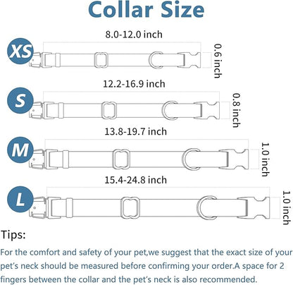 Soft Leather Dog Collar and Leash (6.6') Set - Stylish Rose Gold Heavy Duty Metal Buckle, 4 Adjustable Lengths Leash for Small Medium Large Dogs - Comfortable & Easy to Clean Beige XS(8"-12")