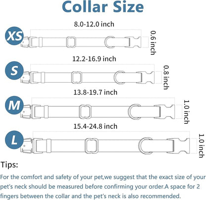 Soft Leather Dog Collar and Leash (6.6') Set - Stylish Rose Gold Heavy Duty Metal Buckle, 4 Adjustable Lengths Leash for Small Medium Large Dogs - Comfortable & Easy to Clean (L, Light Purple)