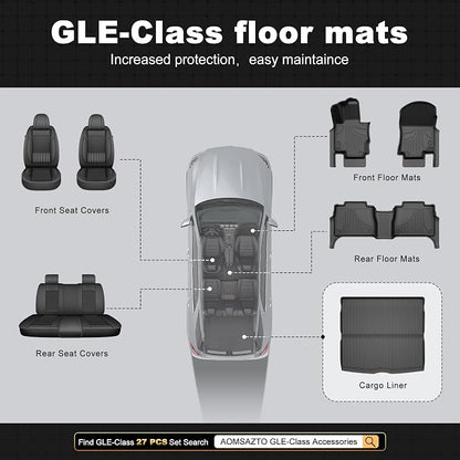 Cargo Liner for Mercedes Benz GLE SUV 2020-2026 350/450/53 AMG/580 | All Weathe Custom Fit Heavy Duty Trunk Mat for Benz GLE (Not Fit for Coupe)
