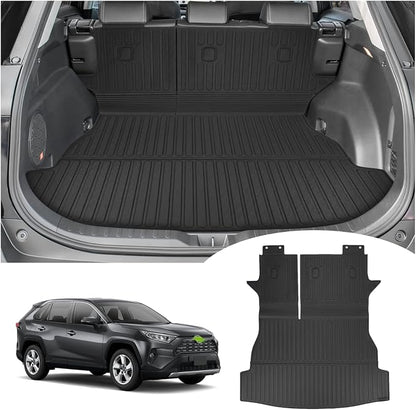 Rav4 Cargo Liner - Trunk Mat Fits for Toyota Rav4 2019-2025 (Include Hybrid), All Weather Cargo Mat with Backrest Mat for Rav 4 Accessories, Heavy Duty Car Mats, Car Accessories